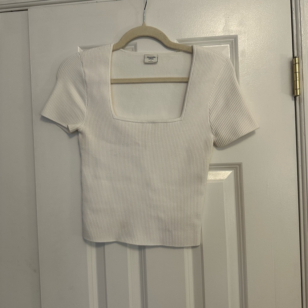 Abercrombie Ottoman White Square Neck Top